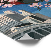 Tokio Japan Japanischer Jahrgang Reise Poster (Ecke)