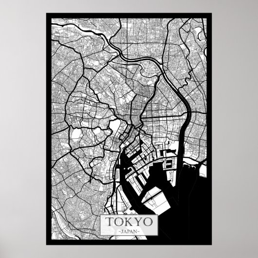 Tokio Japan Karte Poster (Vorne)