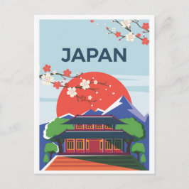 Tokio Japan Kunst Vintage Reise Illustration Postkarte
