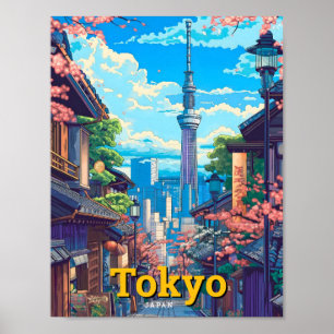 Tokio Japan Kunst Vintage Reise Poster