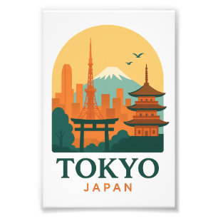 Tokio Japan Minimalist Reise Souvenir Fotodruck