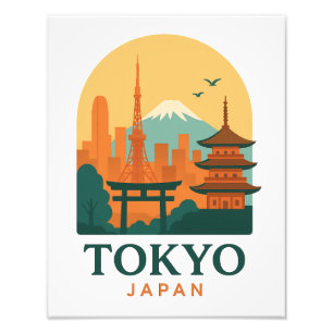 Tokio Japan Minimalistisches Reise-Souvenir-Foto-P Fotodruck