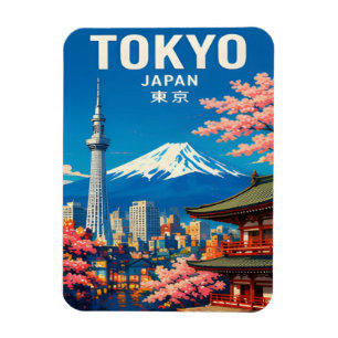 Tokio Japan Neon-Straßen & Traditionelle Nachbarsc Magnet