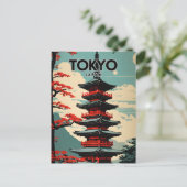 Tokio Japan Nostalgische Retroreise Postkarte (Stehend Vorderseite)