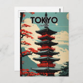 Tokio Japan Nostalgische Retroreise Postkarte (Vorne/Hinten)