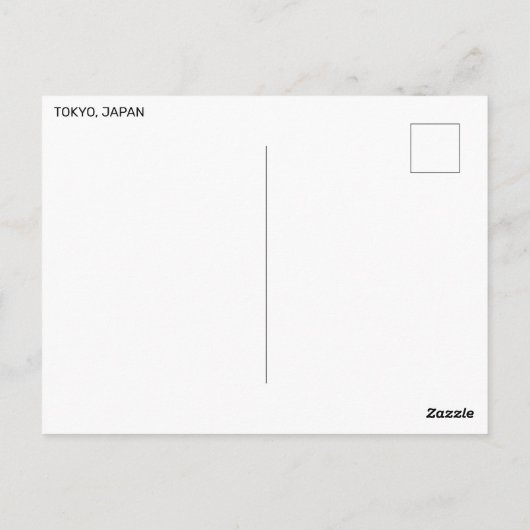Tokio, Japan Postkarte (Rückseite)