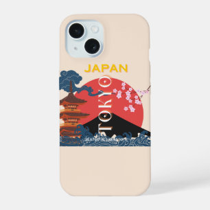 Tokio Japan Reise Kunst, Retro-Reisekunst iPhone 15 Hülle