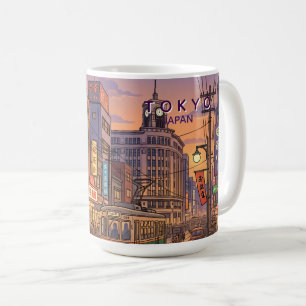 Tokio Japan Reise Kunst Vintage Kaffeetasse