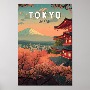 Tokio Japan Reise Kunst Vintage Poster