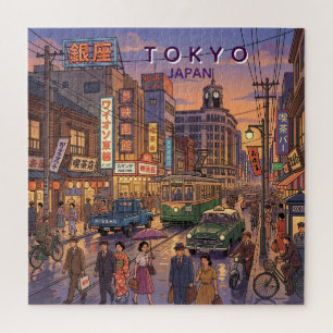 Tokio Japan Reise Kunst Vintage Puzzle