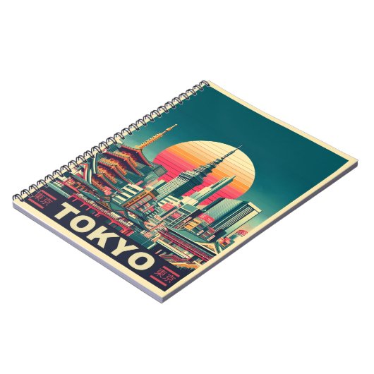 Tokio Japan Reise RETRO Geschenke Notizblock (Linke Seite)