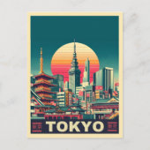 Tokio Japan Reise RETRO Geschenke Postkarte (Vorderseite)