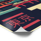 Tokio Japan Reise RETRO Skyline Geschenke Poster (Ecke)