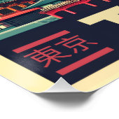 Tokio Japan Reise RETRO Skyline Geschenke Poster (Ecke)