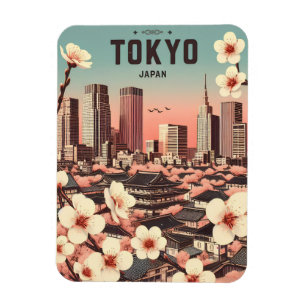 Tokio Japan Reise Vintage Geschenke Magnet