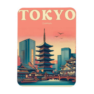 Tokio Japan Reise Vintage Geschenke Magnet