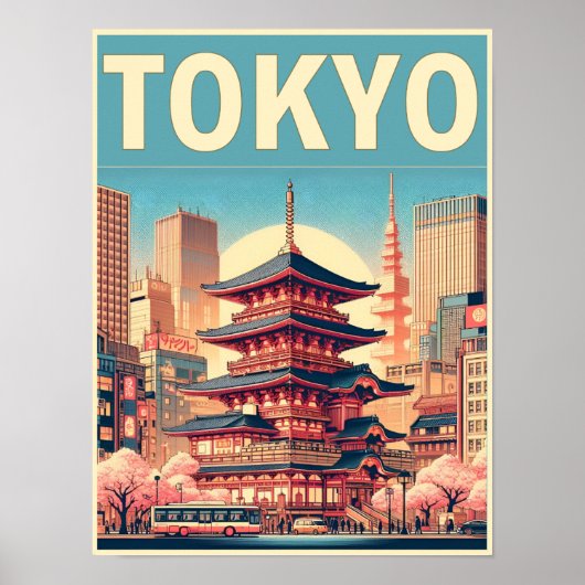 Tokio Japan Reise Vintage Geschenke Poster (Vorne)