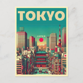 Tokio Japan Reise Vintage Geschenke Postkarte
