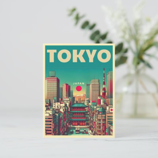 Tokio Japan Reise Vintage Geschenke Postkarte (Stehend Vorderseite)