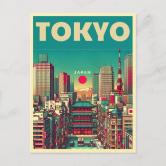 Tokio Japan Reise Vintage Geschenke Postkarte