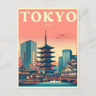 Tokio Japan Reise Vintage-Geschenke Postkarte