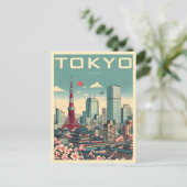 Tokio Japan Reise Vintage Geschenke Postkarte (Stehend Vorderseite)