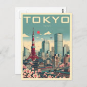 Tokio Japan Reise Vintage Geschenke Postkarte (Vorne/Hinten)