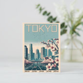 Tokio Japan Reise Vintage Geschenke Postkarte (Stehend Vorderseite)
