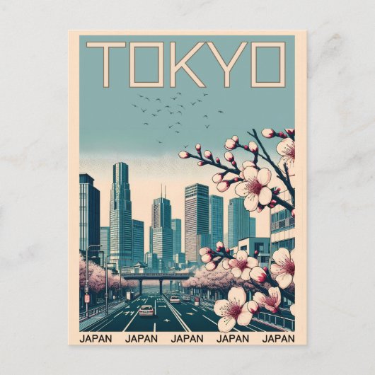 Tokio Japan Reise Vintage Geschenke Postkarte (Vorderseite)