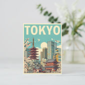 Tokio Japan Reise Vintage Geschenke Postkarte (Stehend Vorderseite)
