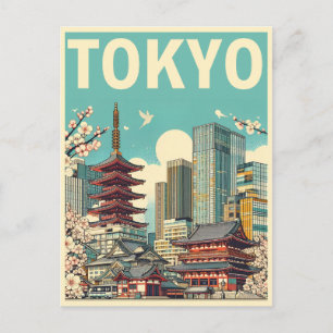 Tokio Japan Reise Vintage-Geschenke  Postkarte