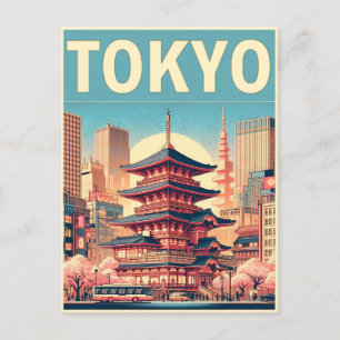 Tokio Japan Reise Vintage Geschenke Postkarte