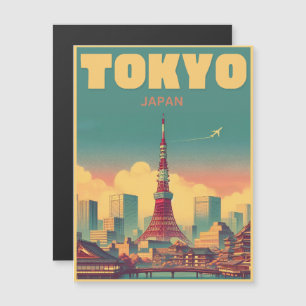 Tokio Japan Reise Vintage Lupen Kartengeschenke Magnetkarte