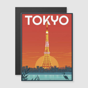 Tokio Japan Reise Vintage Lupen Kartengeschenke Magnetkarte