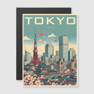 Tokio Japan Reise Vintage Lupen Kartengeschenke Magnetkarte