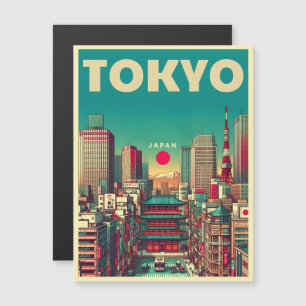 Tokio Japan Reise Vintage Lupen Kartengeschenke Magnetkarte