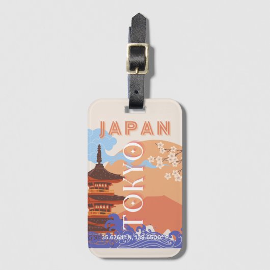 Tokio Japan Reisekunst Gepäckanhänger (Vorderseite Vertikal)