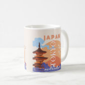 Tokio Japan Reisekunst Kaffeetasse (VorderseiteRechts)