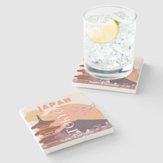 Tokio Japan Reisen Kunst, Kultur und Kultur Steinuntersetzer (Seitenansicht)