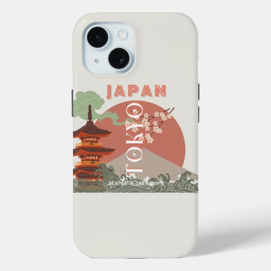 Tokio Japan Reisen Kunst, Retro Art Reisen Case-Mate iPhone Hülle (Rückseite)