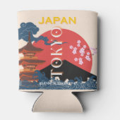 Tokio Japan Reisen Kunst, Retro Art Reisen Dosenkühler (Rückseite)