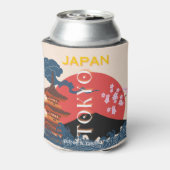 Tokio Japan Reisen Kunst, Retro Art Reisen Dosenkühler (Kanne Rückseite)