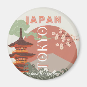 Tokio Japan Reisen Kunst, Retro Art Reisen Magnet