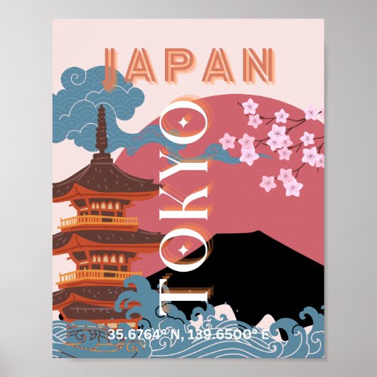 Tokio Japan Reisen Kunst, Retro Art Reisen Poster (Vorne)