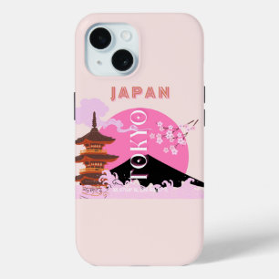 Tokio Japan Reisen Kunst, Retro Reisen Kunst, Rosa Case-Mate iPhone Hülle