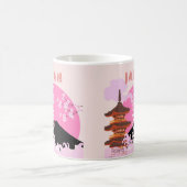 Tokio Japan Reisen Kunst, Retro Reisen Kunst, Rosa Kaffeetasse (Mittel)