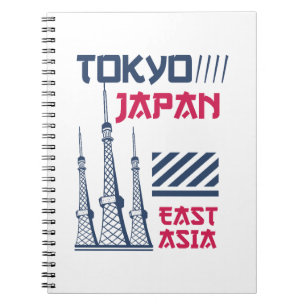Tokio Japan Retro Urbaner Turm Grafikdesign Notizblock