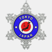 Tokio Japan Schneeflocken Zinn-Ornament (Vorderseite)