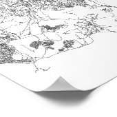 Tokio, Japan (schwarz auf weiß) Poster (Ecke)