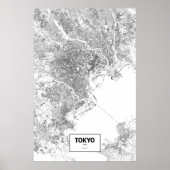 Tokio, Japan (schwarz auf weiß) Poster (Vorne)